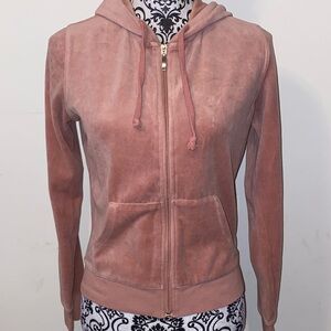 5/$25 Fashion Nova Blush Pink Velour Hoodie Jacket Size Small